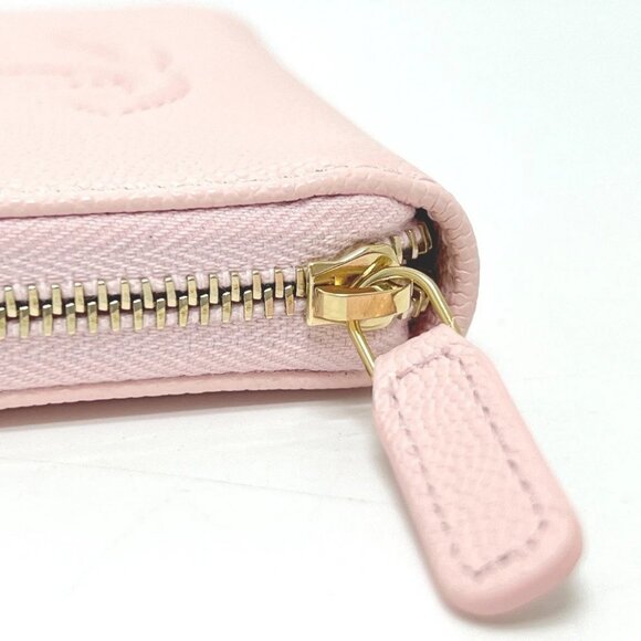 CHANEL AP4658 CC Mark Zip coin purse Long Wallet Caviar Leather pink Unused - Picture 6 of 10